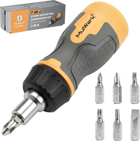 MULWARK Screwdriver Bit Set & Socket Kit, 77-Pieces Ratcheting Screwdriver Set with Case, 77 in 1 Multi Bit Screw Driver for Home DIY, Electronics, Car Emergency and Garage in Kuwait