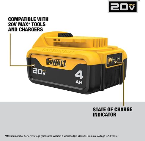 DEWALT 20V MAX* XR Battery, 4.0-Ah, 2-Pack (DCB204-2), Black in Kuwait