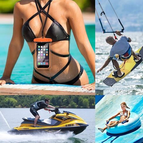 ORIbox Waterproof Pouch Phone Dry Bag with Luminous Ornament Case for iPhone 12 11 Pro Max XS Max XR X 8 7 6S Plus SE 2020 12 mini Galaxy Pixel, Blue & Rose red(2 Packs) in Kuwait