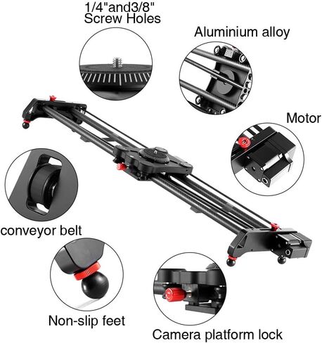 GVM Great Video Maker Camera Motorized Slider,48"/120CM,Automatic Round Trip,Time Lapse,Panoramic Shooting,Video Capture,Slider Smooth and Stable,with Battery in Kuwait