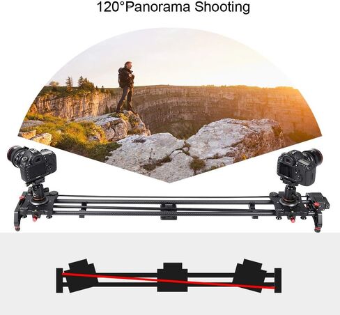 GVM Great Video Maker Camera Motorized Slider,48"/120CM,Automatic Round Trip,Time Lapse,Panoramic Shooting,Video Capture,Slider Smooth and Stable,with Battery in Kuwait