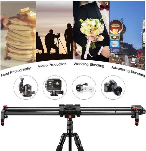 GVM Great Video Maker Camera Motorized Slider,48"/120CM,Automatic Round Trip,Time Lapse,Panoramic Shooting,Video Capture,Slider Smooth and Stable,with Battery in Kuwait