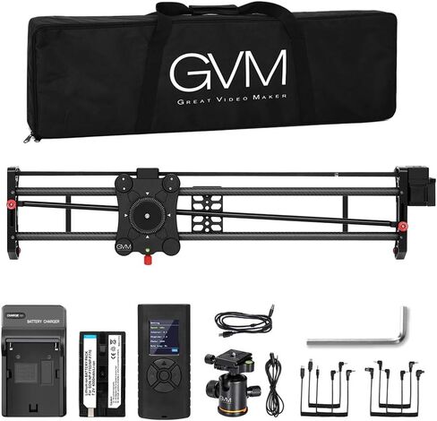 GVM Great Video Maker Camera Motorized Slider,48"/120CM,Automatic Round Trip,Time Lapse,Panoramic Shooting,Video Capture,Slider Smooth and Stable,with Battery in Kuwait