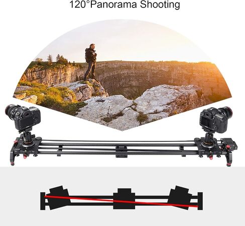 GVM Great Video Maker Camera Motorized Slider,48"/120CM,Automatic Round Trip,Time Lapse,Panoramic Shooting,Video Capture,Slider Smooth and Stable,with Battery in Kuwait