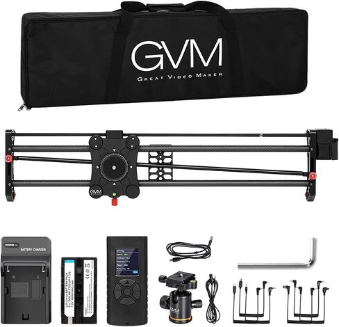 GVM Great Video Maker Camera Motorized Slider,48"/120CM,Automatic Round Trip,Time Lapse,Panoramic Shooting,Video Capture,Slider Smooth and Stable,with Battery in Kuwait