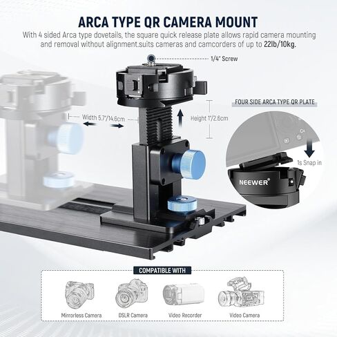 NEEWER Teleprompter with Arca Type Camera Mount, Cold Shoes, RT113 Remote for NEEWER Teleprompter App, Online Teaching/Vlogger/Live Streaming Prompter for iPad Tablet, Assembly Free, X12II in Kuwait