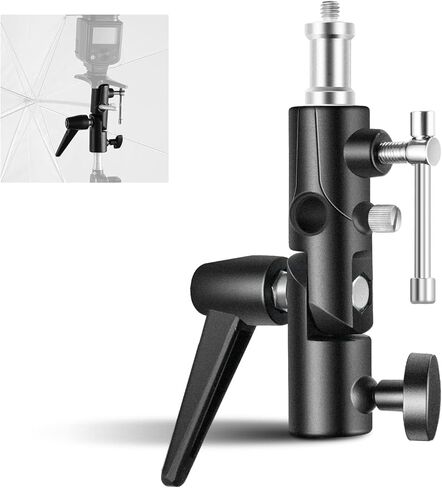 NEEWER Camera Flash Bracket H-Type Mount with Umbrella Softbox Holder, 180° Swivel Adjustable Metal Light Stand Adapter with 1/4" to 3/8" Screw Adapter for Speedlite LED Lamp Light Stand Tripod in Kuwait