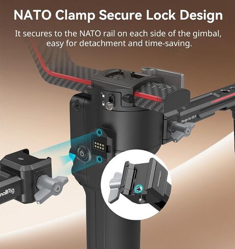 SMALLRIG Dual Handle Handgrip for DJI RS 5 / RS 4 /RS 4 Pro/RS 3 / RS 3 Pro/RS 2 / RSC 2 Gimbal, Gimbal Handle Grip with NATO Rails, Cold Shoe, 1/4"-20 & 3/8"-16 Threaded Holes in Kuwait