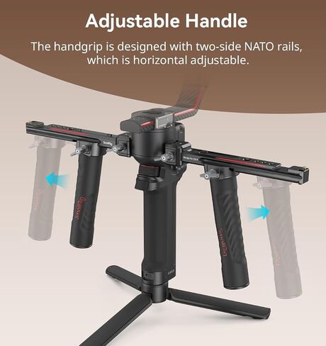 SMALLRIG Dual Handle Handgrip for DJI RS 5 / RS 4 /RS 4 Pro/RS 3 / RS 3 Pro/RS 2 / RSC 2 Gimbal, Gimbal Handle Grip with NATO Rails, Cold Shoe, 1/4"-20 & 3/8"-16 Threaded Holes in Kuwait
