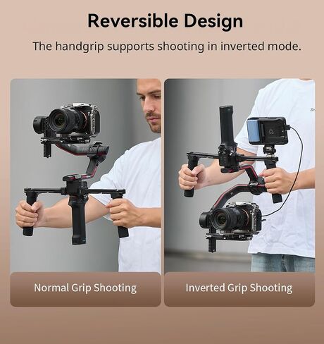 SMALLRIG Dual Handle Handgrip for DJI RS 5 / RS 4 /RS 4 Pro/RS 3 / RS 3 Pro/RS 2 / RSC 2 Gimbal, Gimbal Handle Grip with NATO Rails, Cold Shoe, 1/4"-20 & 3/8"-16 Threaded Holes in Kuwait