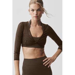 Alo Yoga Mesh Knotty Long Sleeve - Espresso in Kuwait