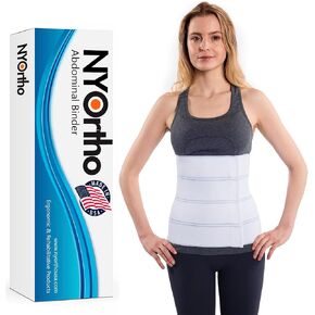 NYOrtho Post Surgery Abdominal Binder (Fits 75¨ - 90¨) - 9" Height, 3 Panel Waist Support Belt for Men & Women - Postpartum Belly Band - Tummy Tuck Compression Garment - MADE IN USA in Saudi Arabia