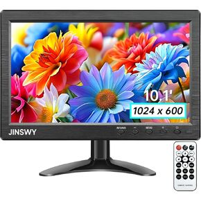 10.1" Security Monitor, 1024x600 HD Display, HDMI VGA BNC AV USB Ports, Small Monitor with Built-in Speakers & Remote Control, for CCTV Surveillance, DVR, PC, Raspberry Pi in Kuwait