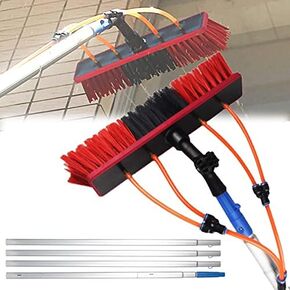 Window Cleaning Telescopic Cleaner Wash Brush Kit Adjustable Pole Length，Water Fed Pole Kit - 13-39Ft Aluminum Cleaning System for Outdoor Windows and Solar Panels, Includes Water Fed Brush in Kuwait