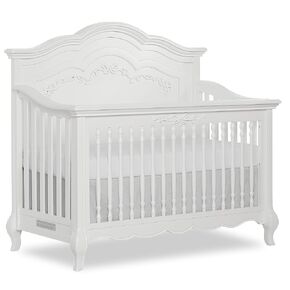 Evolur Aurora 5-in-1 Convertible Full Size Baby Crib, Frost White | Wooden Nursery, 3-Position Mattress Support, Converts to Toddler, Day and Full Size Bed, Queen Anne Feet, BSA Verified in Kuwait