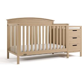 Graco Benton 4-in-1 Convertible Crib and Changer – GREENGUARD Gold Certified, Crib & Changing-Table Combo, Water-Resistant Changing Pad, Converts to Toddler Bed, Daybed and Full-Size Bed (Driftwood) | GREENGUARD Gold Certified, Baby Crib & Changing Table  in Kuwait