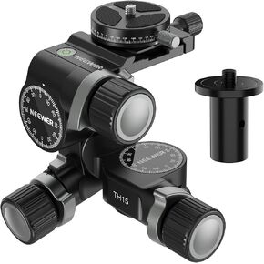 NEEWER 3 Way Geared Tripod Head with 360° Pan Arca Type QR Plate, Millimeter Micro Adjustment, Aluminum Alloy 3 Axis Pan Tilt Head with Quick Switch Large & Fine Dual Modes, Max Load 13.2lb/6kg, TH16 in Kuwait