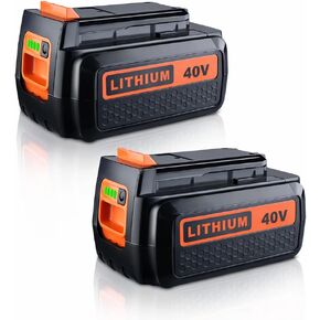استبدال بطارية VANTTECH 4.0Ah 40V Max LBXR36 لبطارية ليثيوم بلاك اند ديكر 40 فولت، متوافقة مع LBXR36 LBX1540 LBX2040 LBX2540 LBXR2036 LCS1240 لأدوات Black + Decker 40 فولت (عبوتان) in Kuwait