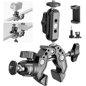 NEEWER ST87 Super Clamp Camera Mount with 360° Ball Head, Phone Holder, Cold Shoe, Action Camera Adapter for Bike Handlebar Pole Desk, Compatible with DJI Osmo Pocket 4 3 Xtra Muse GoPro Hero iPhone in Kuwait