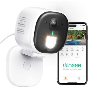 winees Security Cameras Outdoor, Wired 2K Wi-Fi Cameras for Home Security, 2.4G Indoor Camera, Human/Pet AI Detection, Color Night Vision, 2-Way Audio, Support Cloud/128G SD Card Storage | 2.4G Indoor Camera, Human/Pet AI Detection, Color Night Vision, 2- in Kuwait