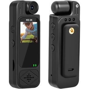 Mini Body Camera HD 2K 10 Hrs Portable Video Recorder with 180° Rotatable Lens Wearable Camcorder with Night Vision & Motion Detection &Photo Police Body Cam with Audio Sound for Sport/Delivery/Travel in Saudi Arabia