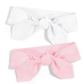 City Threads Soft 100% Cotton Girls Knotted Headband, Pink/White, 2-Pack in Saudi Arabia