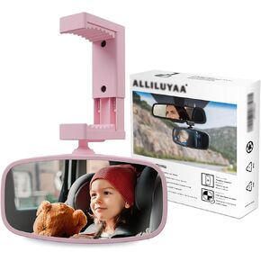 360° Baby Car Mirror, Shatterproof Rear-Facing Seat View | Crystal-clear wide-angle view, shatterproof ASTM certified safety, tool-free dual-strap install, fits 14"-22" headrests. in Saudi Arabia