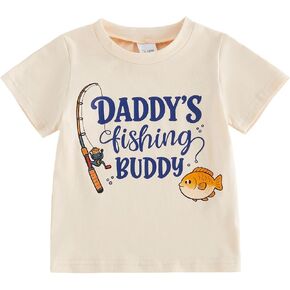 Kaipiclos Toddler Boy Shirts 12 18 24 Month 2T 3T 4T 5T Boys Shirts Clothes Short Sleeve Shirt Fishing Outfit Summer Kids Tee in Kuwait