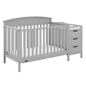 Graco Benton 4-in-1 Convertible Crib and Changer – GREENGUARD Gold Certified, Crib & Changing-Table Combo, Water-Resistant Changing Pad, Converts to Toddler Bed, Daybed and Full-Size Bed (Pebble Gray) | GREENGUARD Gold Certified, Baby Crib & Changing Tabl in Kuwait