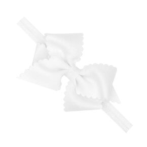 Wee Ones Baby Girl's Extra Small Grosgrain Bow On Matching Elastic Band, 0-6 Months, White in Kuwait