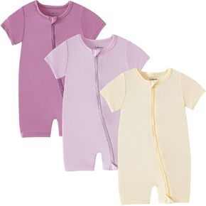 OPAWO Bamboo Sleepers for Baby Girl Pajamas Bamboo Pajamas Baby Romper 0-2T | 2 way zipper sleepers, short sleeve, baby summer pajamas, gentle on skin, silky soft, ultra breathable, stretchy, lightweight in Saudi Arabia