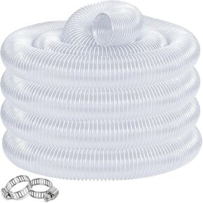Dust Collection hose 2" 10ft Clear Flexible PVC Fume Carbon Steel Wire Pipe | for Dust Collector Table Saw Planer Woodworking,Lightweight Puncture Resistant Vacuum Hose,with 4 Clamps in Saudi Arabia