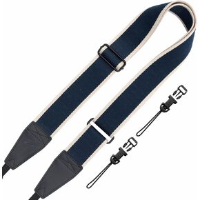 Padwa Lifestyle Extra Long Adjustable Camera Strap for Photographers - 2" Wide Full Grain Cowhide Leather Ends Camera Straps with Quick Release for All Cameras,Binoculars(Stripe Gray Black White) in Saudi Arabia
