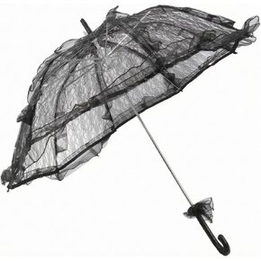 Lace Pattern Parasol Vintage Umbrella Bridal Parasol Floral Openwork Canopy Curved Hook Handle Lightweight Frame suitable for weddings photo in Saudi Arabia