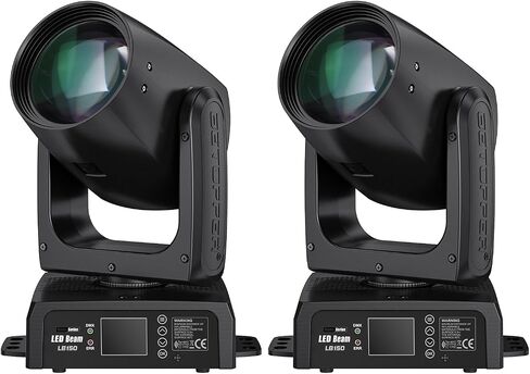 Betopper Moving Head Light 2 Packs,150W Moving Head DJ Lights for Party | LB150 With Beam 12 GOBO 12 Colors 1 Prism Plate,DMX Sound Activated,0~100% dimming,for DJ Party Bar Wedding Stage Lighting in Kuwait