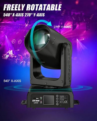 Betopper Moving Head Light 2 Packs,150W Moving Head DJ Lights for Party | LB150 With Beam 12 GOBO 12 Colors 1 Prism Plate,DMX Sound Activated,0~100% dimming,for DJ Party Bar Wedding Stage Lighting in Kuwait
