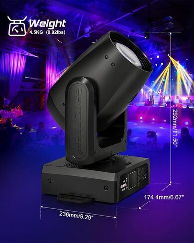 Betopper Moving Head Light 2 Packs,150W Moving Head DJ Lights for Party | LB150 With Beam 12 GOBO 12 Colors 1 Prism Plate,DMX Sound Activated,0~100% dimming,for DJ Party Bar Wedding Stage Lighting in Kuwait