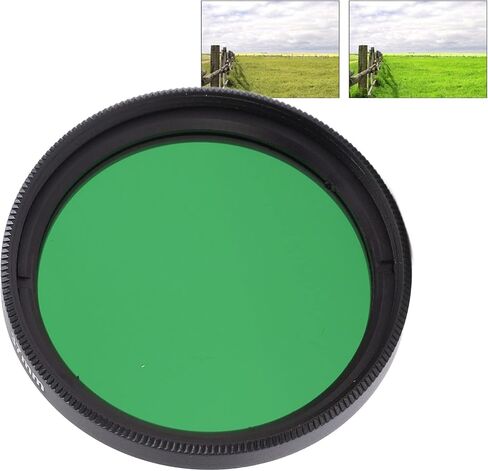 ASHATA 37mm Round Full Color Lens Filter Scratch Full Color Filter Kit for SLR Camera, Red Orange Yellow Green Blue, with Storage Box (Green) in Kuwait