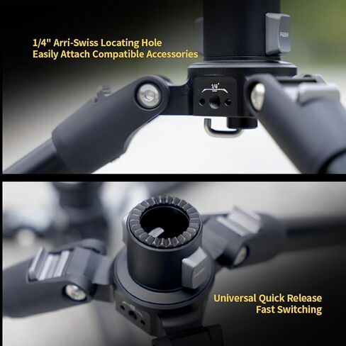 YC Onion Telescopic Legs for PINETA Pro Monopod, Universal Quick Release, 1/4" Locating Hole for Arri-Swiss in Kuwait