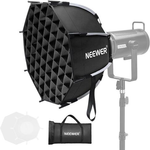 NEEWER 35.4'' Octagonal Softbox, Quick Release Parabolic Soft Box with Bowens Mount, Diffusers, Grid, Bag Compatible with Aputure 120d Compatible with Godox SL60w NEEWER Q4 AS600B CB300B Q300, NS92P in Kuwait