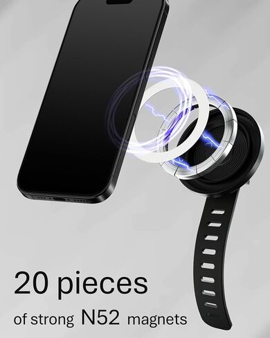 Magnetic Phone Holder for Stroller, Shopping Cart & Golf Push Cart | Handlebar Phone Mount for MagSafe | Strap with Strong Magnet for Mag Safe | Stroller Accessories for Uppababy, Nuna, Bugaboo... in Kuwait