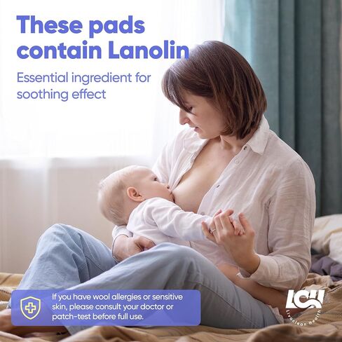 16CT Hydrogel Nipple Pads for Breastfeeding with Lanolin - Cooling Sore Nipple Gel Soothing Pads - Breast Feeding Essentials for Moms by Livaclean Health in Kuwait