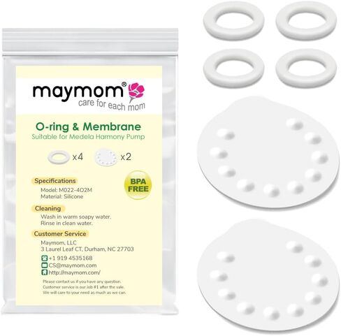 Replacement Parts for Medela Harmony Manual Pump; 4 O-Rings, 2 Membranes by Maymom in Kuwait