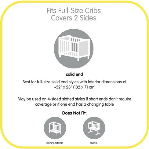 Halo Breathable Mesh Liner for Full-Size Cribs, Classic 3mm Mesh, White (Size 2FS Covers 2 Sides) in Kuwait