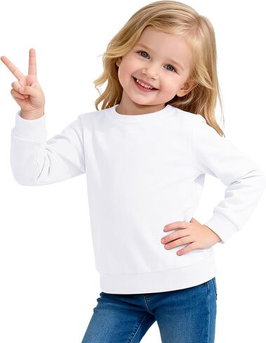 Witwot Toddler Sweatshirt Girls Cotton Long Sleeve Shirts Crewneck Pullover | Aged 2-5T Kids Tops Clothes in Kuwait