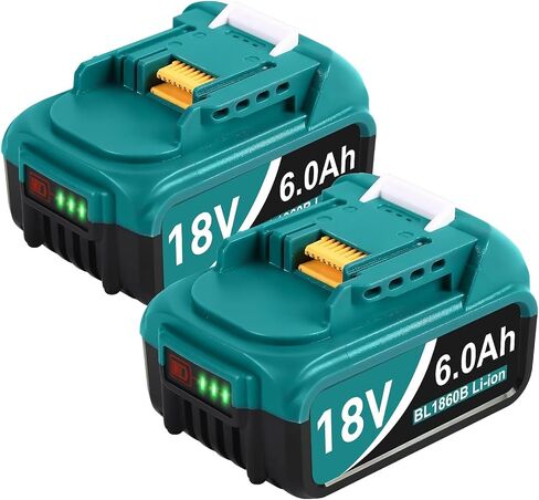 Twupixy 2Pack 18-Volt Replace for Makita 18V Battery BL1860B, Replacement Batteries Compatible with Makita BL1860 BL1820 1830B 1840B 1850B, Fit with Original makita 18V Battery Chargers in Kuwait