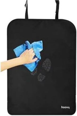Hoovy Kick Protector Mats, Black, Waterproof PVC, Back Seat Protector for Kids, Universal Fit, 2 Pack in Kuwait