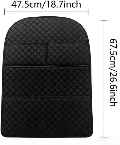 Kick Mats Back Seat Protector, Leather Car Back Seat Cover with Storage Pockets, Seat Back Protector Cover Against Dirty Shoes & Scratches (2) in Kuwait
