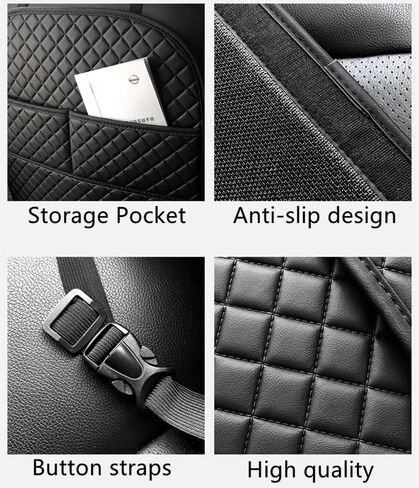 Kick Mats Back Seat Protector, Leather Car Back Seat Cover with Storage Pockets, Seat Back Protector Cover Against Dirty Shoes & Scratches (2) in Kuwait