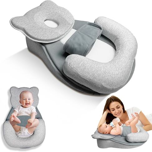 Reflux Pillow for Baby, Baby Lounger Pillow for Infant Support | Adjustable Footrest and Head Support, Removable Cover, Machine-Washable, Breathable and Lightweight in Kuwait